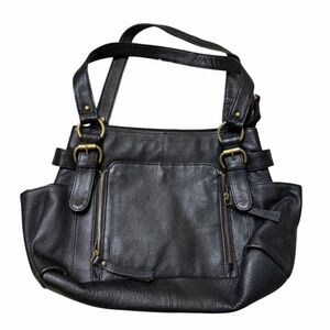 🖤 Great American Leather Works Black Tote 👜 100% Leather Y2K Shoulder Bag ✨